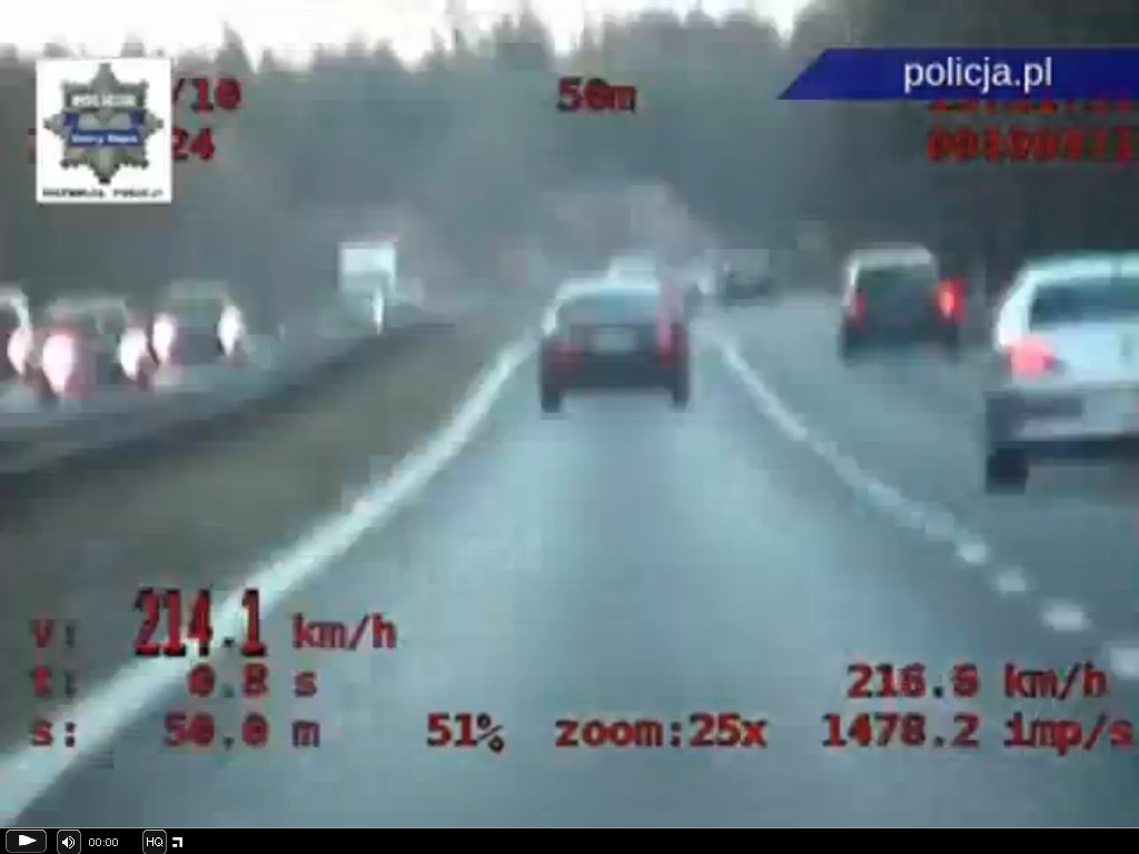 Kierowca przekroczył dozwoloną prędkość o 114 km/h!; fot.policja.pl