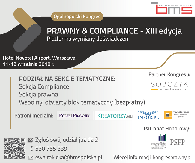 Ogólnopolski Kongres Prawny & Compliance – XIII edycja